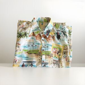 Kahala Hawaiian Coastal Horse Racing Rayon Cotton Blend 2XL